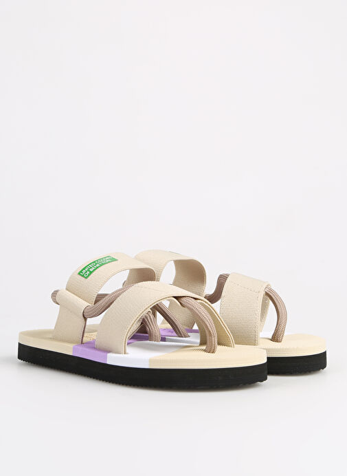 Benetton Bej-Mor Kız Çocuk Plaj Terliği BNI-10214 - Görsel 3