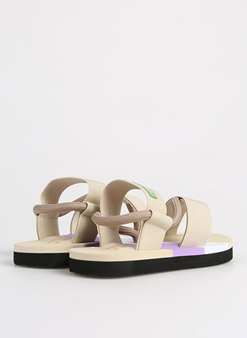 Benetton Bej-Mor Kız Çocuk Plaj Terliği BNI-10214 - Görsel 4