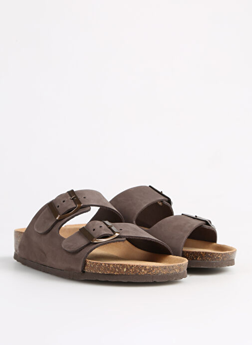 Più Natura Kahverengi Kadın Deri Terlik 11 THESIS - Görsel 3