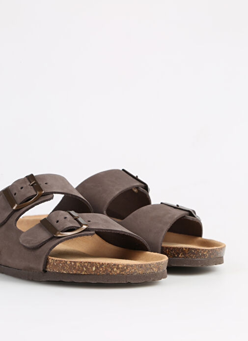 Più Natura Kahverengi Kadın Deri Terlik 11 THESIS - Görsel 6