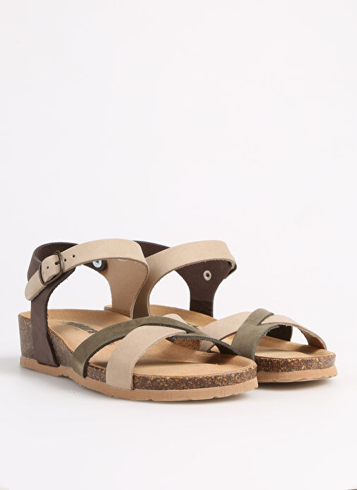 Più Natura Çok Renkli Kadın Deri Sandalet 12 FREGENE - Görsel 3