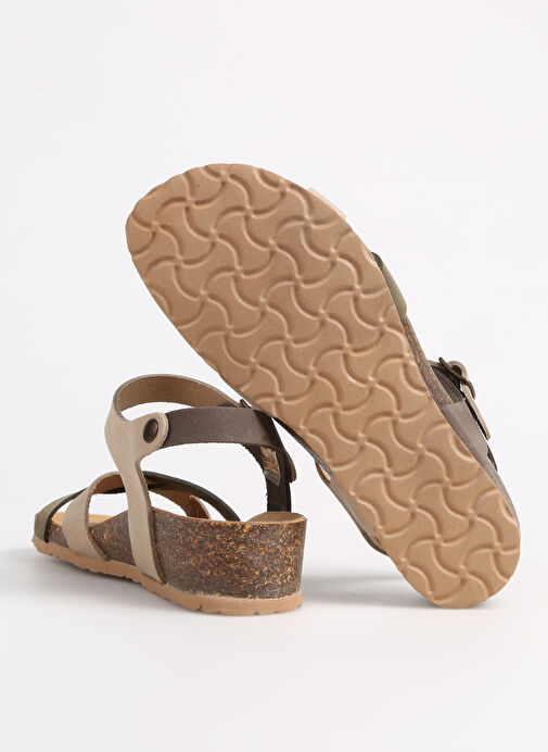 Più Natura Çok Renkli Kadın Deri Sandalet 12 FREGENE - Görsel 5