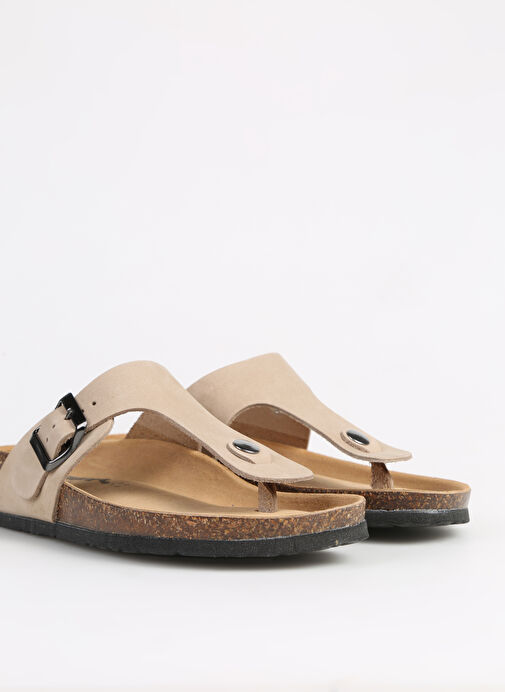 Più Natura Bej Kadın Deri Terlik 11 FINGER - Görsel 6