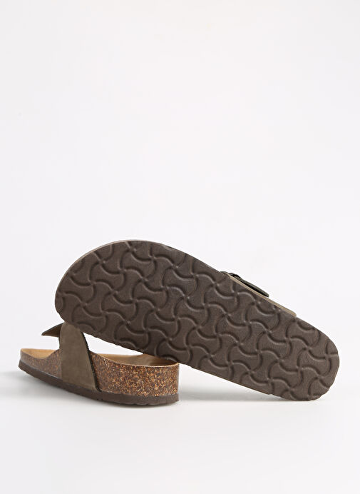 Più Natura Haki Kadın Deri Terlik 11 FINGER - Görsel 5