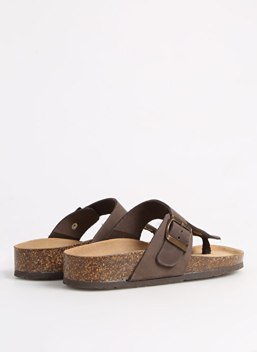 Più Natura Kahverengi Kadın Deri Terlik 11 FINGER - Görsel 4