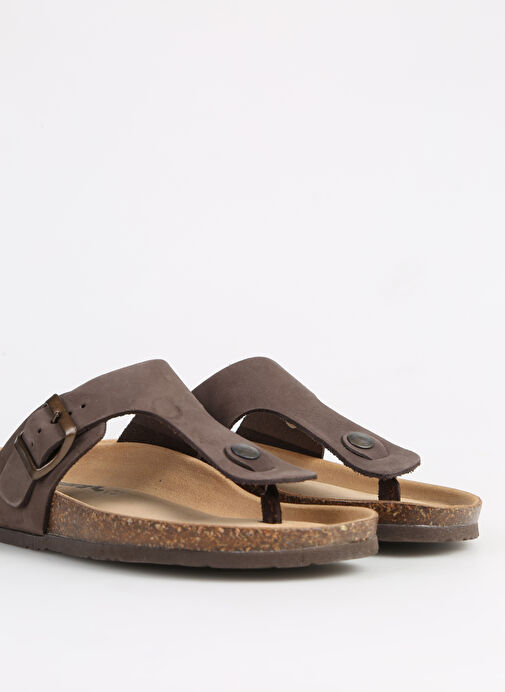 Più Natura Kahverengi Kadın Deri Terlik 11 FINGER - Görsel 6