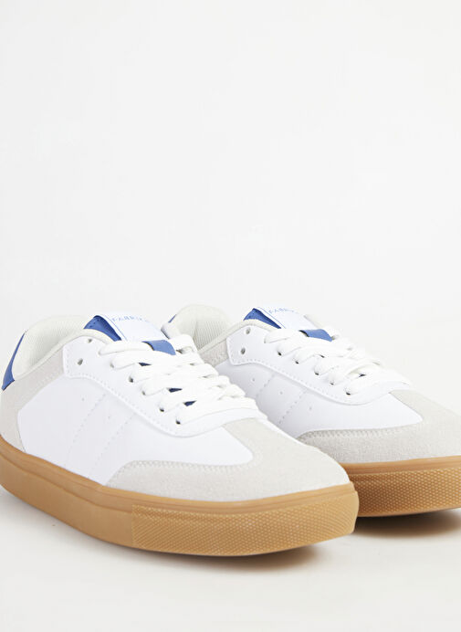 Fabrika Beyaz-Mavi Kadın kumaş Sneaker MARIAN - Görsel 6