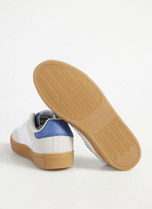 Fabrika Beyaz-Mavi Kadın kumaş Sneaker MARIAN - Görsel 5