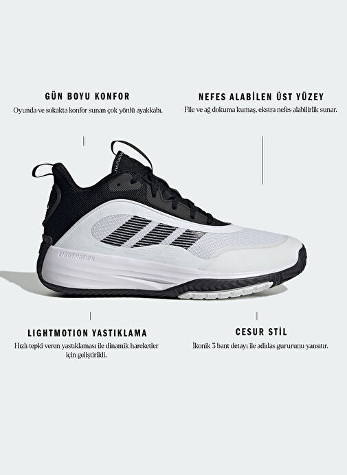 Adidas IF4565 OWNTHEGAME 3.0 Beyaz Erkek Basketbol Ayakkabısı - Görsel 10