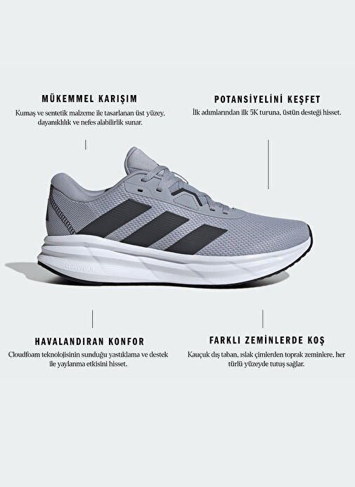 adidas ID8754 GALAXY 7 Gri Erkek Koşu Ayakkabısı - Görsel 11