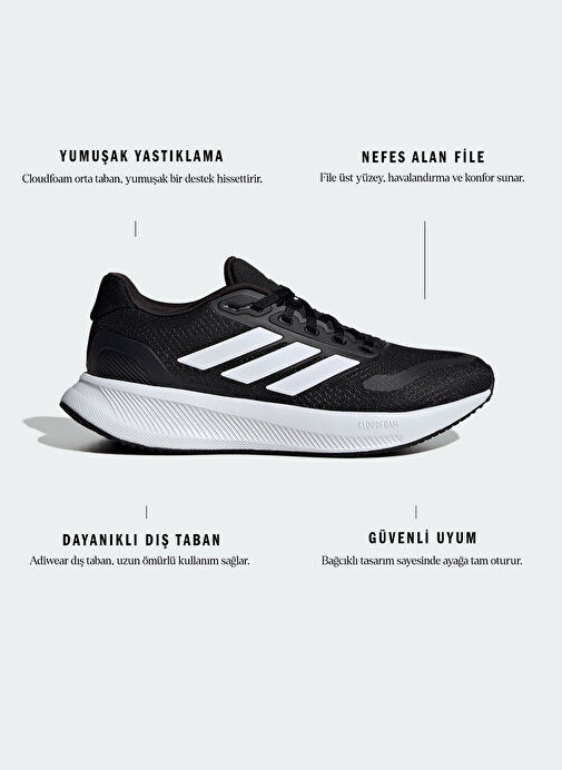 adidas IH7759 RUNFALCON 5 W Siyah Kadın Koşu Ayakkabısı - Görsel 8