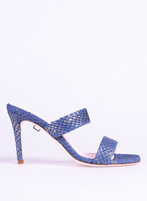 Jia De Lara Lacivert Kadın Deri Topuklu Terlik MAYA - Görsel 2