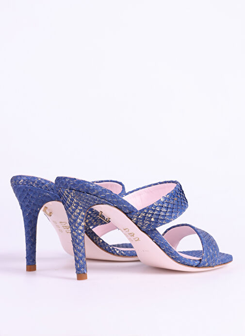 Jia De Lara Lacivert Kadın Deri Topuklu Terlik MAYA - Görsel 4