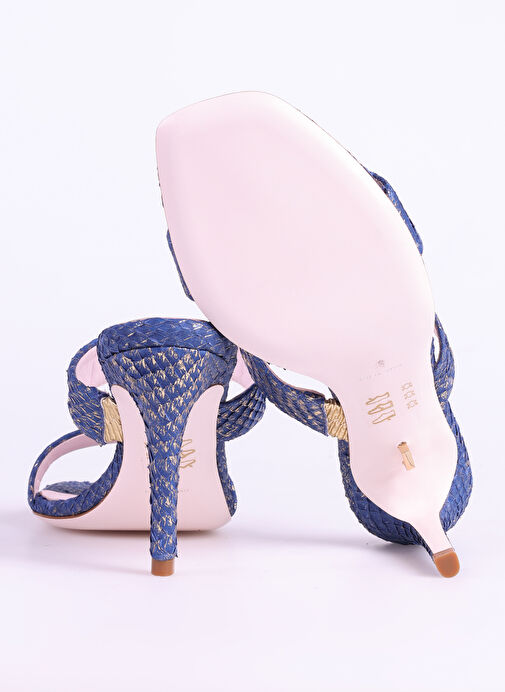 Jia De Lara Lacivert Kadın Deri Topuklu Terlik MAYA - Görsel 5