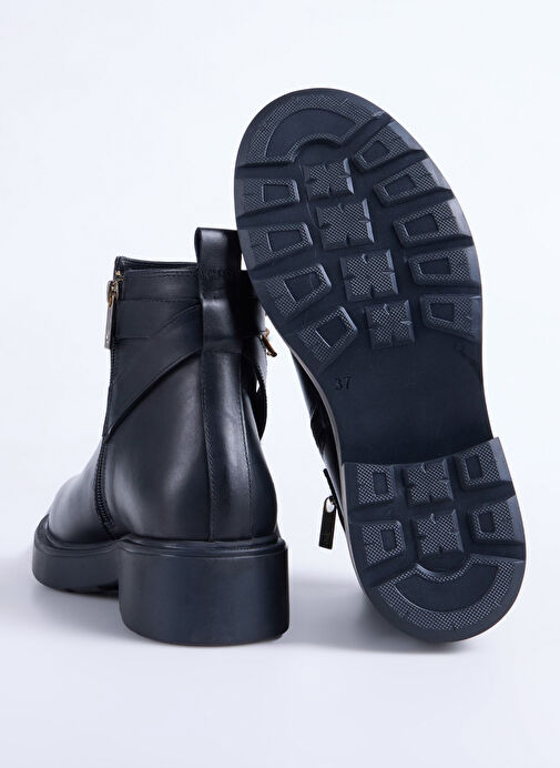 Fabrika Siyah Kadın Deri Bot D-FEDELMA - Görsel 5