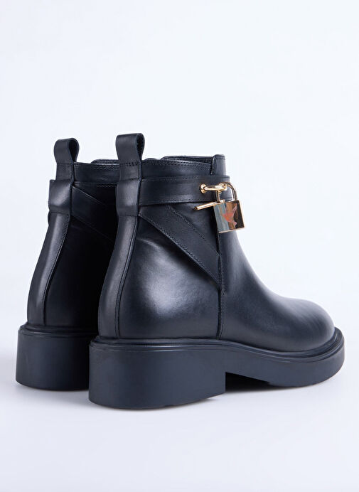 Fabrika Siyah Kadın Deri Bot D-FEDELMA - Görsel 4