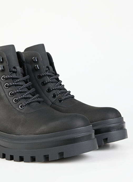 Calvin Klein Siyah Erkek Deri Bot LUGGED BOOT LACEUP REBELLIOUS - Görsel 6