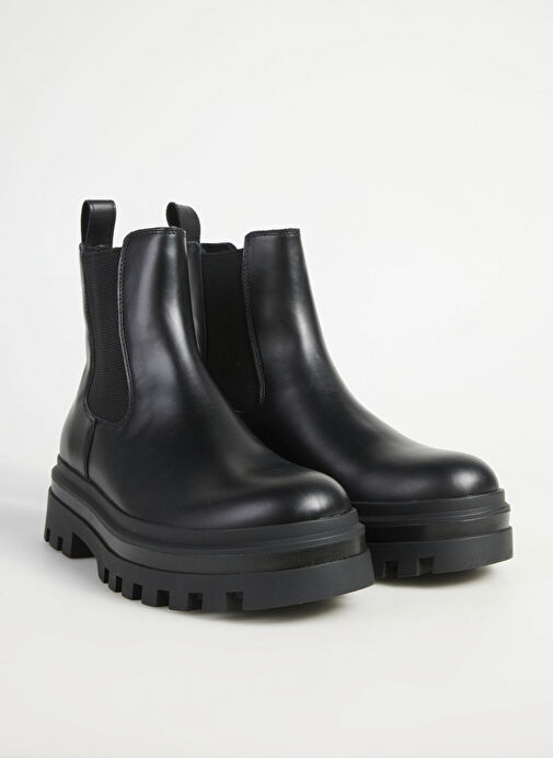 Calvin Klein Siyah Erkek Deri Bot LUGGED CHELSEA BOOT LTH - Görsel 4