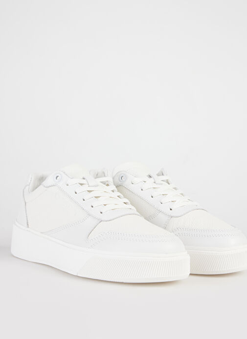 Calvin Klein Beyaz Erkek Deri Sneaker LOW TOP LACE UP BSKT LTH - Görsel 3