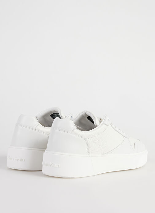 Calvin Klein Beyaz Erkek Deri Sneaker LOW TOP LACE UP BSKT LTH - Görsel 4