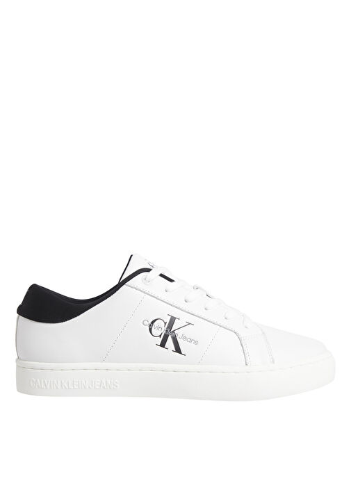 Calvin Klein Beyaz-Siyah Erkek Deri Sneaker CLASSIC CUPSOLE LOW LACEUP LTH - Görsel 2