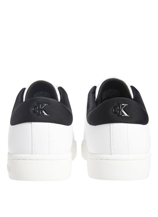 Calvin Klein Beyaz-Siyah Erkek Deri Sneaker CLASSIC CUPSOLE LOW LACEUP LTH - Görsel 5