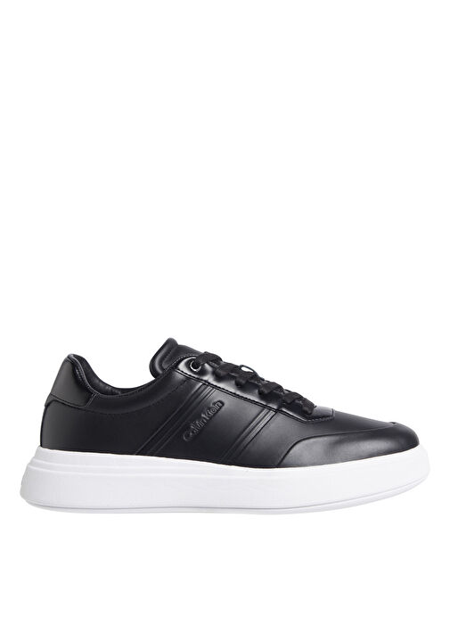 Calvin Klein Siyah Erkek Deri Sneaker LOW TOP LACE UP HF - Görsel 2