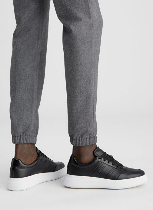 Calvin Klein Siyah Erkek Deri Sneaker LOW TOP LACE UP HF - Görsel 3
