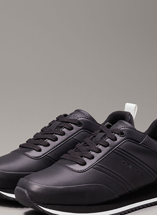 Calvin Klein Siyah Erkek Deri Sneaker LOW TOP LACE UP LTH HF - Görsel 4