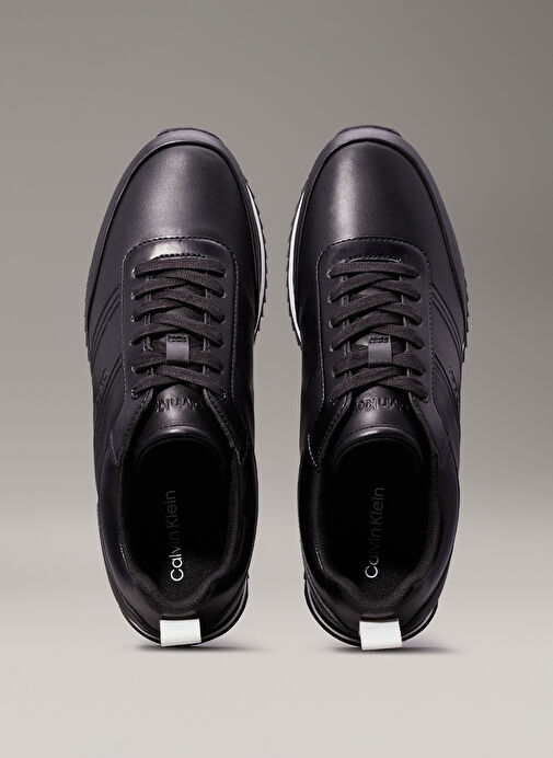 Calvin Klein Siyah Erkek Deri Sneaker LOW TOP LACE UP LTH HF - Görsel 6