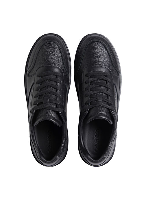 Calvin Klein Siyah Erkek Deri Sneaker LOW TOP LACE UP BSKT LTH - Görsel 4