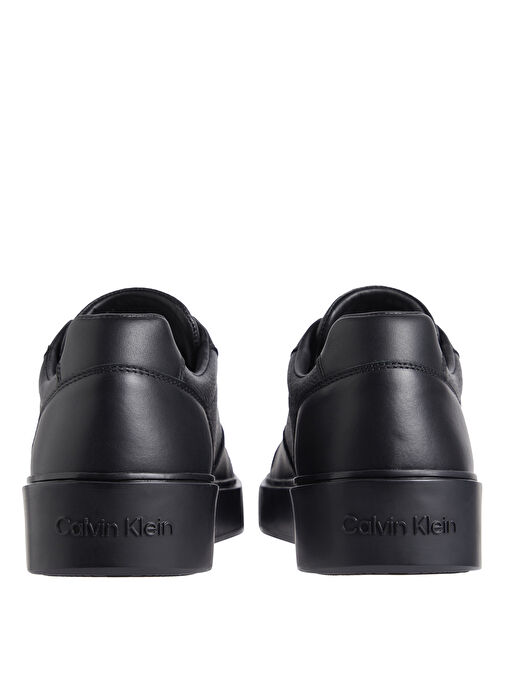 Calvin Klein Siyah Erkek Deri Sneaker LOW TOP LACE UP BSKT LTH - Görsel 5