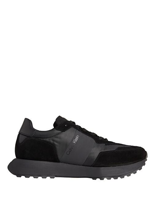 Calvin Klein Siyah Erkek Deri - Kumaş Sneaker LOW TOP LACE UP MIX - Görsel 2