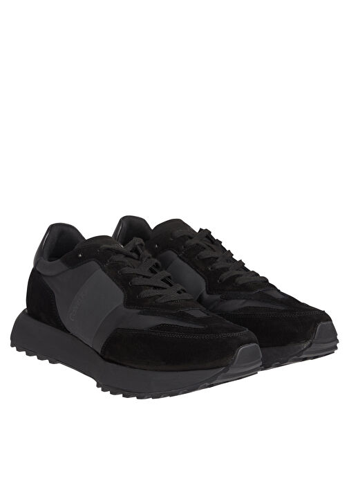 Calvin Klein Siyah Erkek Deri - Kumaş Sneaker LOW TOP LACE UP MIX - Görsel 3