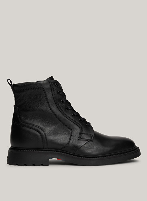Tommy Hilfiger Siyah Erkek Deri Bot HILFIGER COMFORT LWT LTH BOOT - Görsel 2