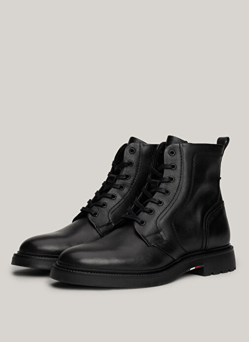Tommy Hilfiger Siyah Erkek Deri Bot HILFIGER COMFORT LWT LTH BOOT - Görsel 3