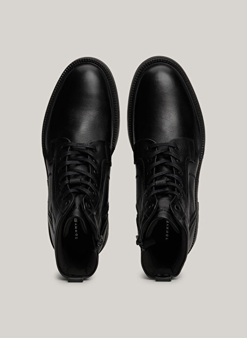 Tommy Hilfiger Siyah Erkek Deri Bot HILFIGER COMFORT LWT LTH BOOT - Görsel 4