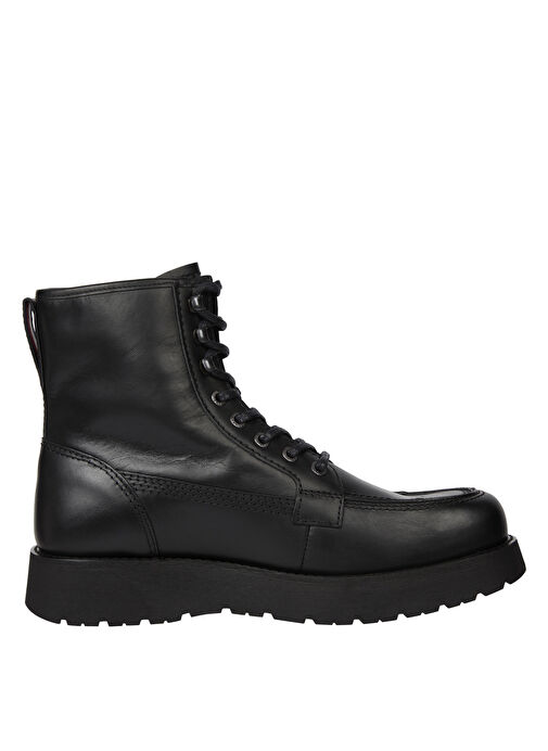 Tommy Hilfiger Siyah Erkek Deri Bot TH AMERICAN PREM CHECK LTH BOOT - Görsel 4