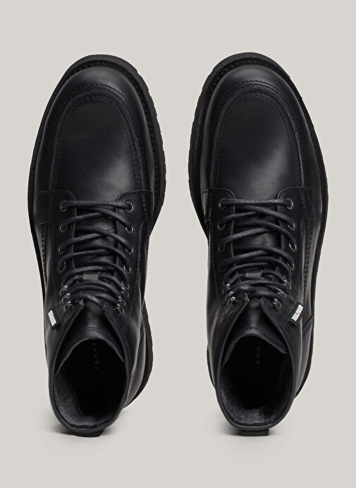 Tommy Hilfiger Siyah Erkek Deri Bot TH AMERICAN PREM CHECK LTH BOOT - Görsel 5