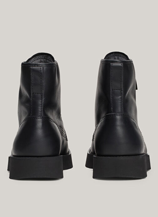 Tommy Hilfiger Siyah Erkek Deri Bot TH AMERICAN PREM CHECK LTH BOOT - Görsel 7