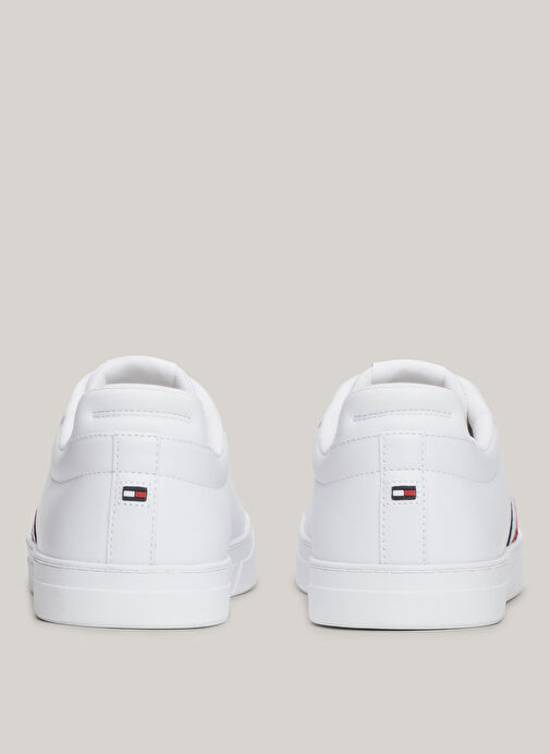 Tommy Hilfiger Beyaz Erkek Deri Sneaker ICON COURT LTH STRIPES - Görsel 8