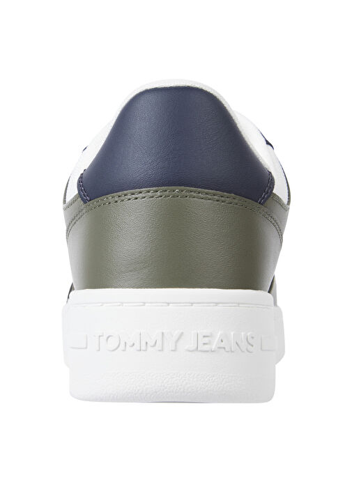 Tommy Hilfiger Beyaz-Yeşil Erkek deri Sneaker TJM RETRO BASKET ESS - Görsel 5