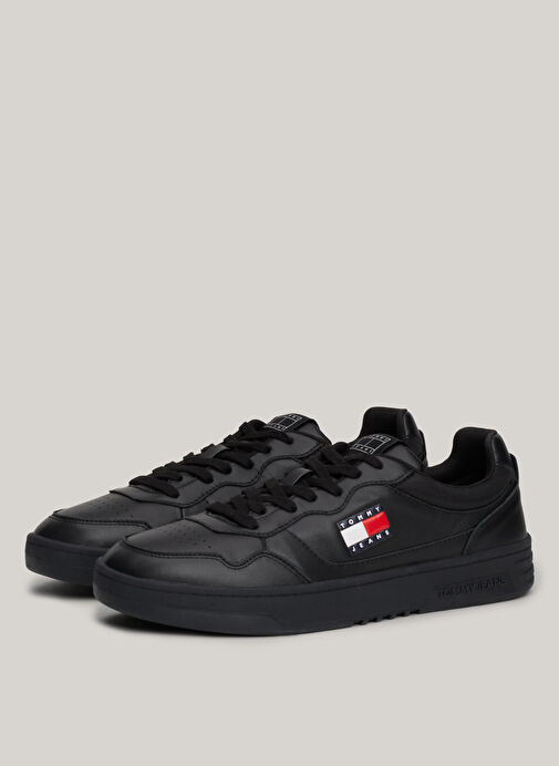 Tommy Hilfiger Siyah Erkek Deri Sneaker (NEW)TJM CUPSOLE LEATHER ESS - Görsel 3