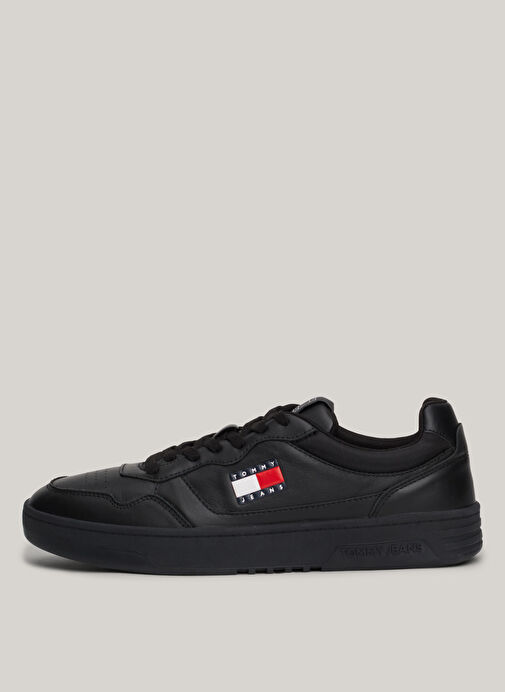 Tommy Hilfiger Siyah Erkek Deri Sneaker (NEW)TJM CUPSOLE LEATHER ESS - Görsel 5