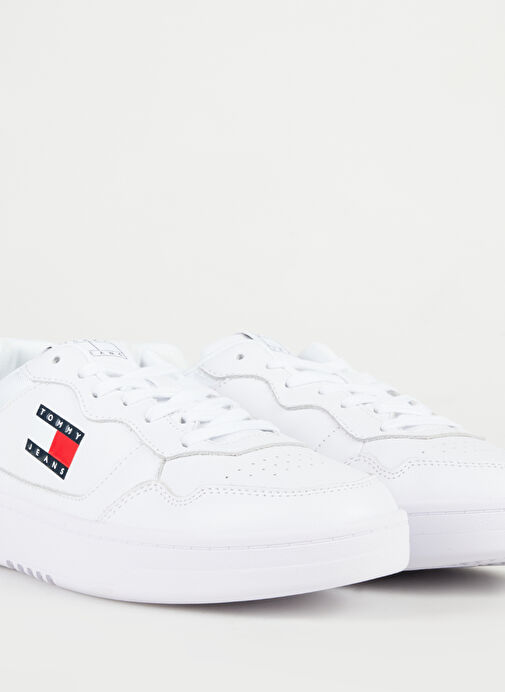 Tommy Hilfiger Beyaz Erkek Deri Sneaker (NEW)TJM CUPSOLE LEATHER ESS - Görsel 6