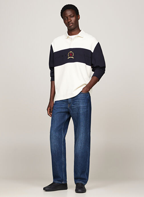 Tommy Hilfiger Siyah Erkek Deri Sneaker TH HI VULC STREET RWB LTH LOW - Görsel 3