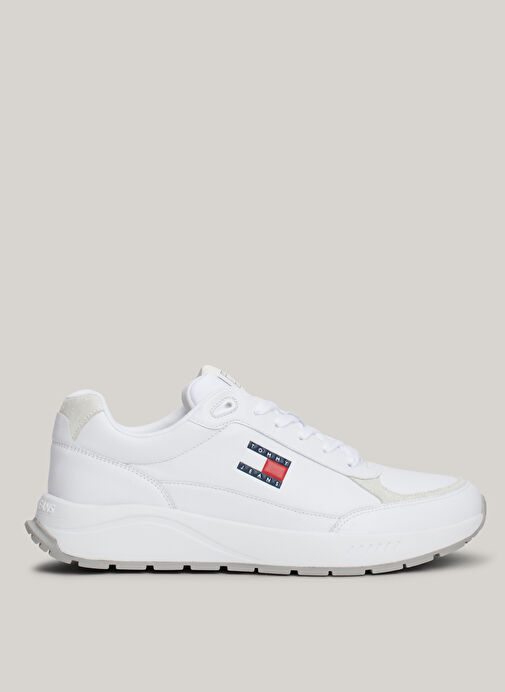Tommy Hilfiger Beyaz Erkek Deri Sneaker TJM RUNNER FULL LEATHER ESS - Görsel 2