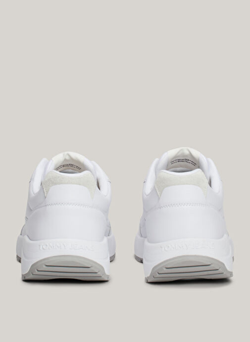 Tommy Hilfiger Beyaz Erkek Deri Sneaker TJM RUNNER FULL LEATHER ESS - Görsel 6