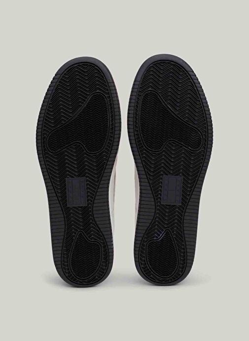 Tommy Hilfiger Beyaz-Siyah Erkek deri Sneaker TJM BASKET RETRO CUPSOLE WL - Görsel 7
