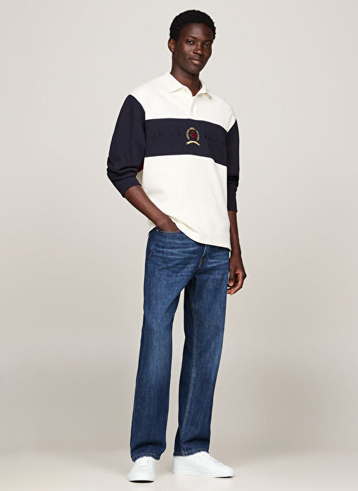 Tommy Hilfiger Beyaz Erkek Deri Sneaker TH HI VULC STREET RWB LTH LOW - Görsel 4